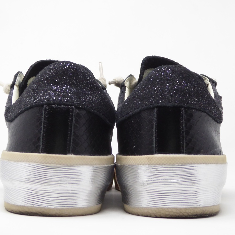 Dolce Vita Zina Women Sneakers Black Snakeskin Embossed Glitter Suede Size 6 - Picture 7 of 11